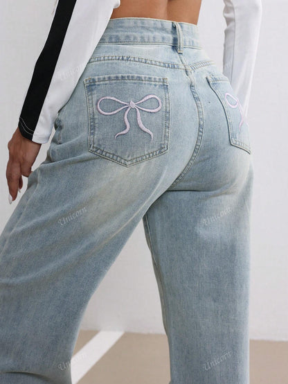 JEANS PINK BOWTIE