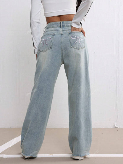 JEANS PINK BOWTIE