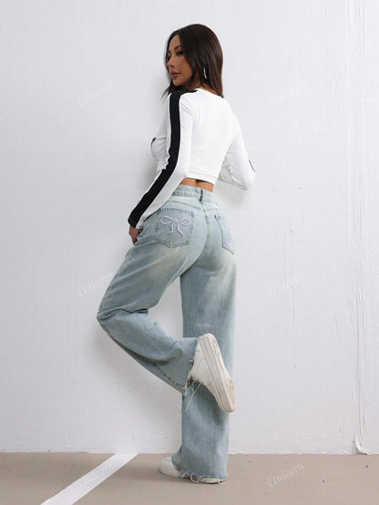 JEANS PINK BOWTIE
