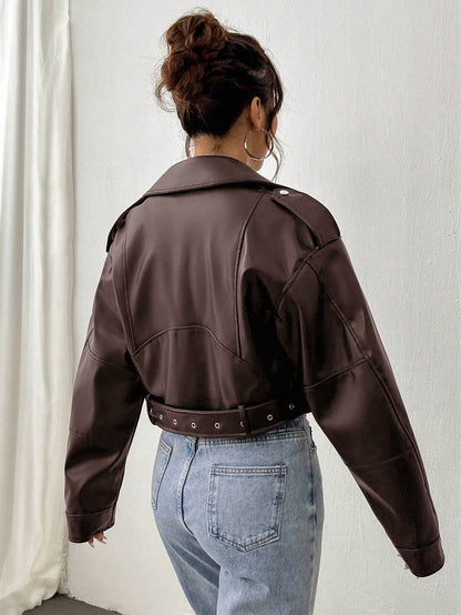 SHEIN MOOSTA Dames effen kleur minimalistische casual lange mouw jas