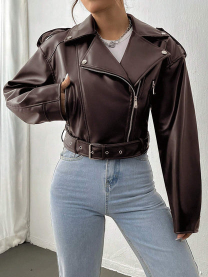 SHEIN MOOSTA Dames effen kleur minimalistische casual lange mouw jas