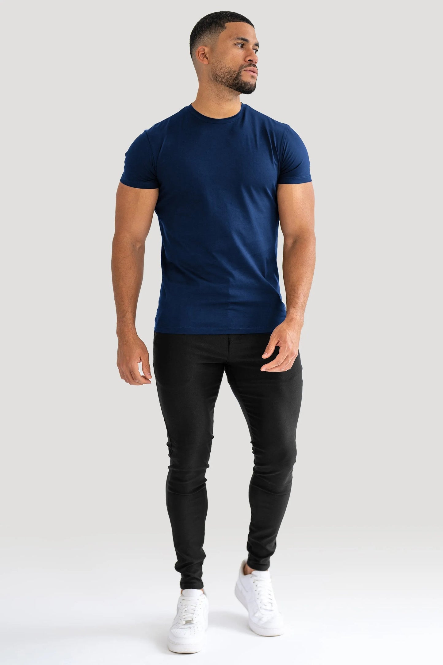 THE MERCERISED T-SHIRT - NAVY BLUE