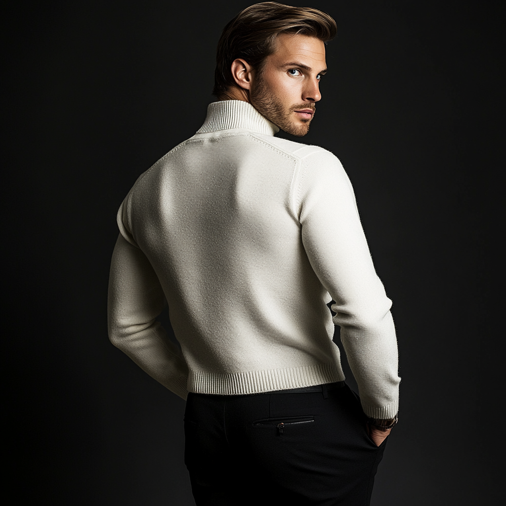 THE MONACO - HALFZIP SWEATER - BEIGE